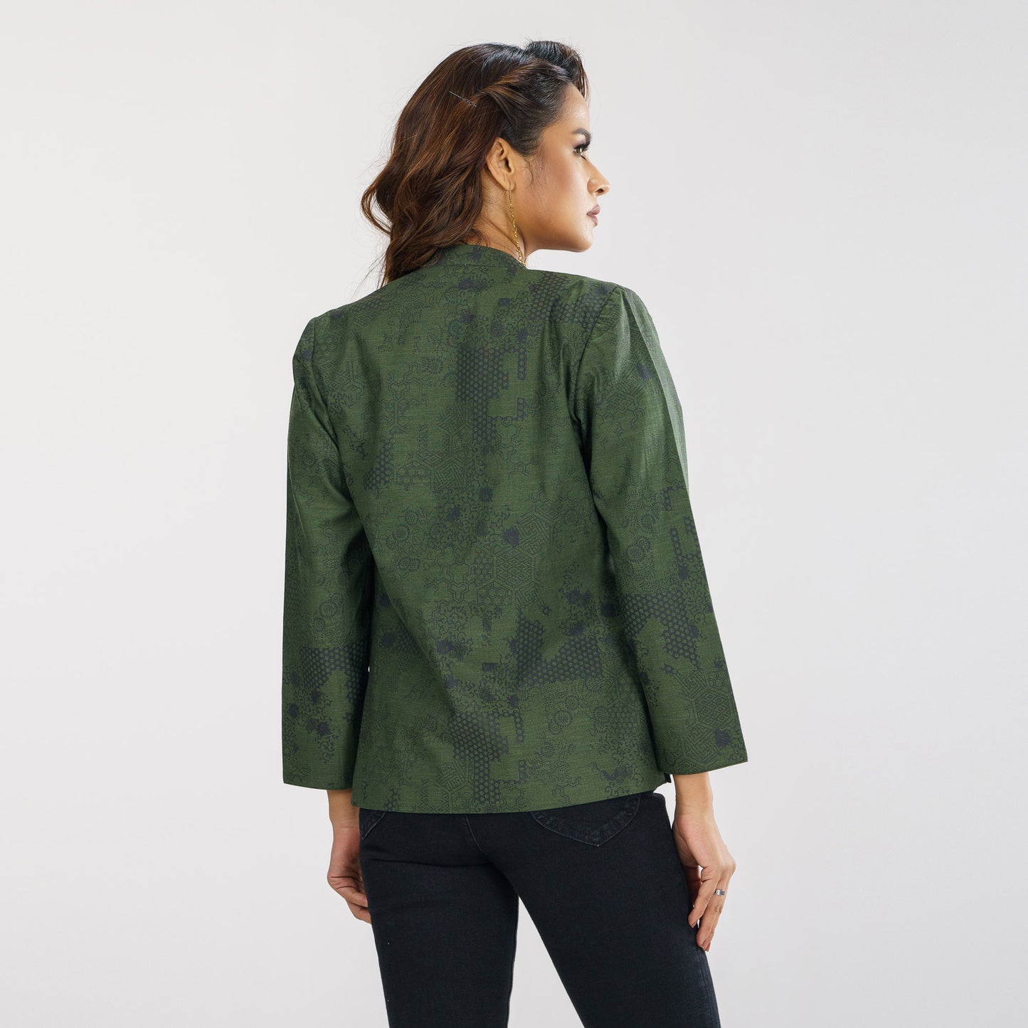 Womens Green Ethnic Jacket