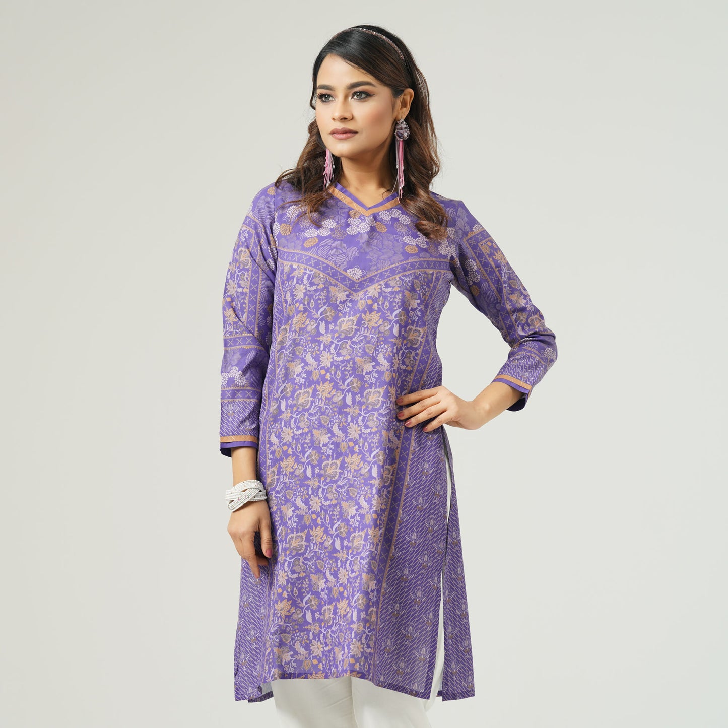 Womens Ethnic Purple Kurti