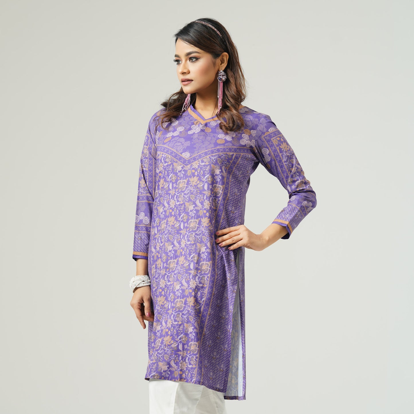 Womens Ethnic Purple Kurti