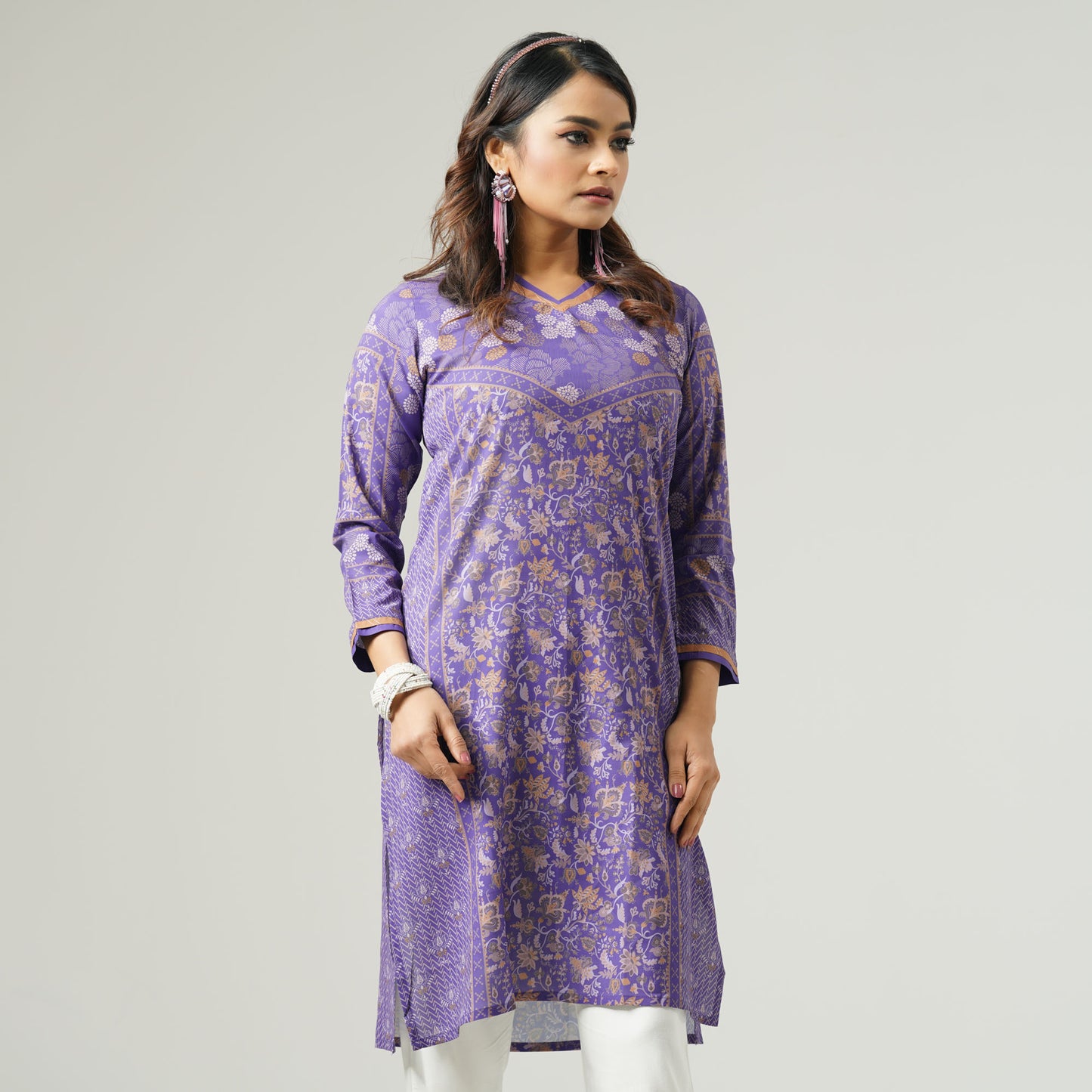 Womens Ethnic Purple Kurti