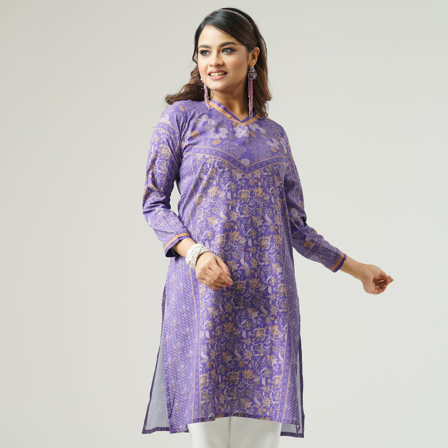 Womens Ethnic Purple Kurti