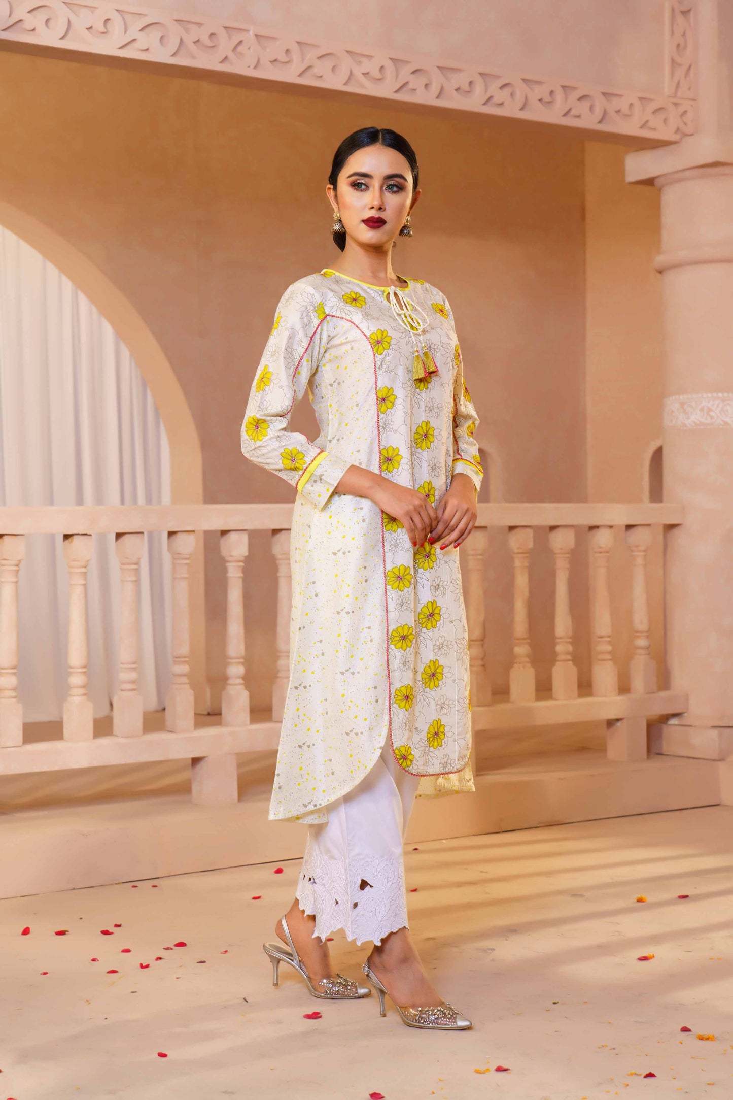 Ethnic Fusion Kurti- OFF WHITE