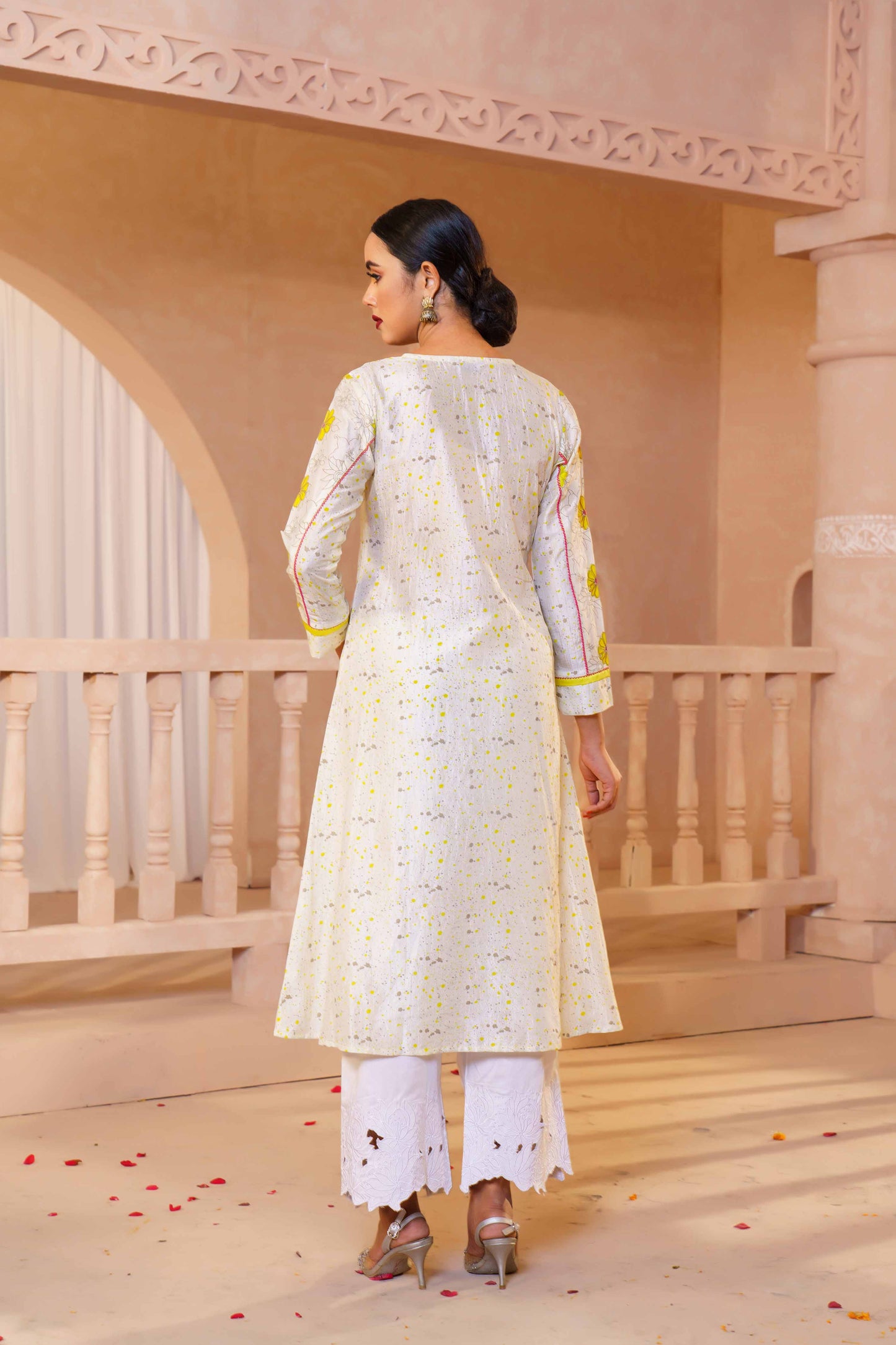 Ethnic Fusion Kurti- OFF WHITE