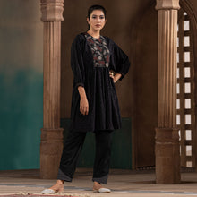 Load image into Gallery viewer, Women Ethnic Black Fusion Kurti
