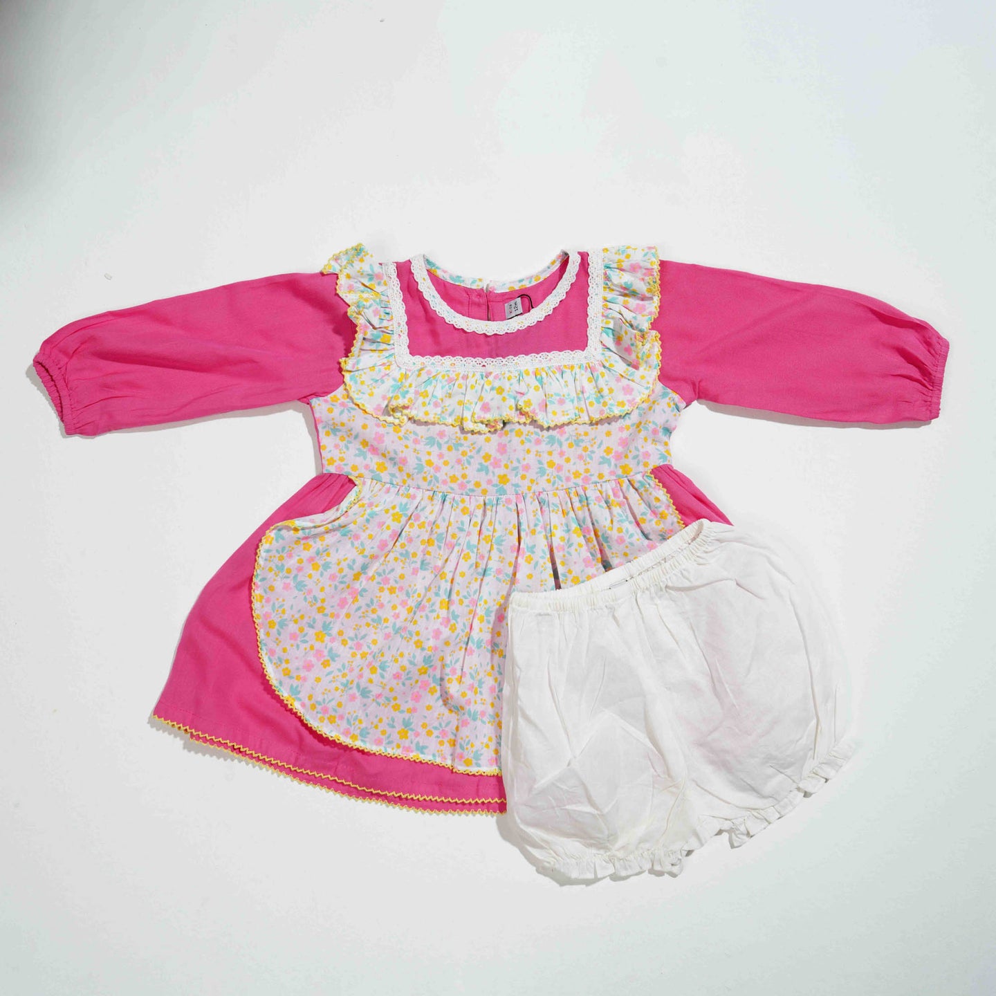 NEW BORN GIRLS FROCK- PINK