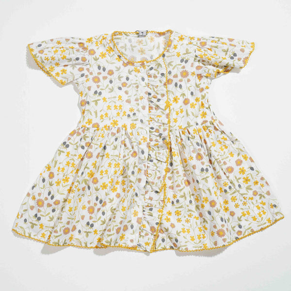 NEW BORN GIRLS FROCK OFF WHITE