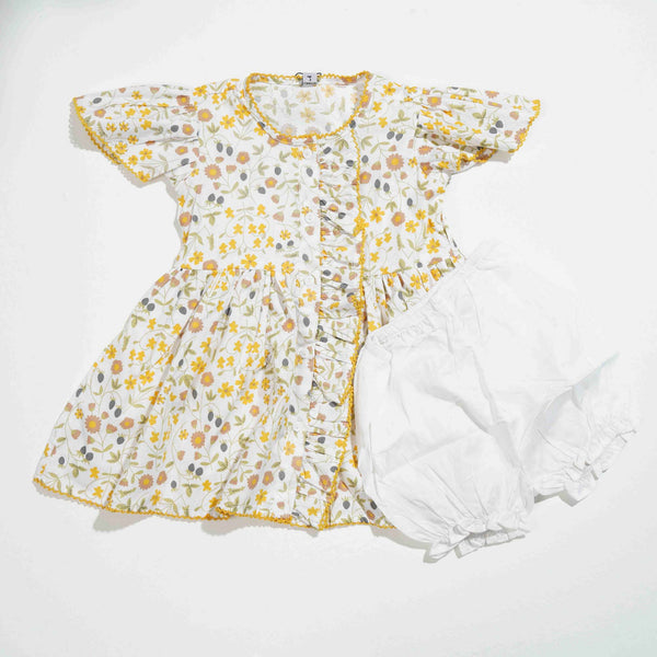 NEW BORN GIRLS FROCK OFF WHITE