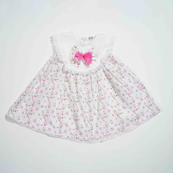 NEW BORN GIRLS FROCK- OFF WHITE