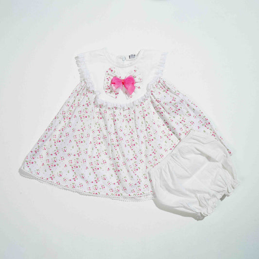 New Born Girls Frock- Off White