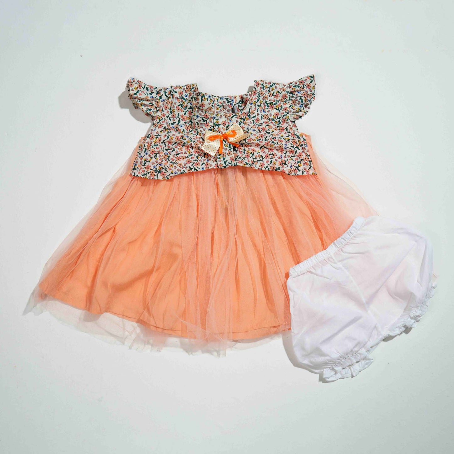 New Born Girls Frock - Melon