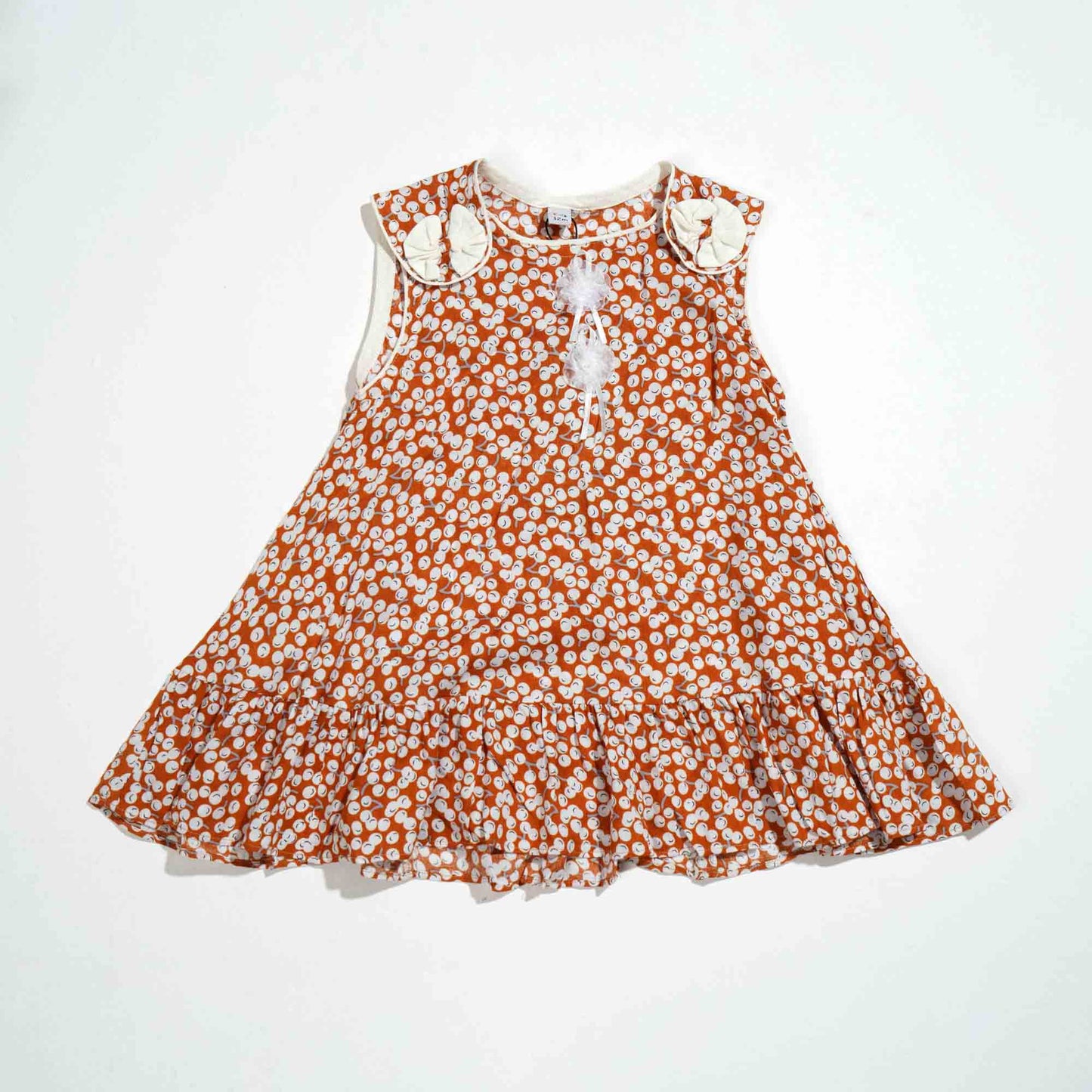 New Born Girls Frock-Tangerine