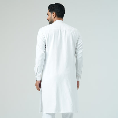 Mens White Basic Panjabi