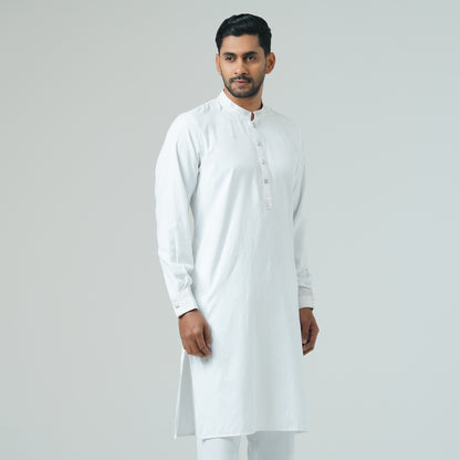 Mens White Basic Panjabi