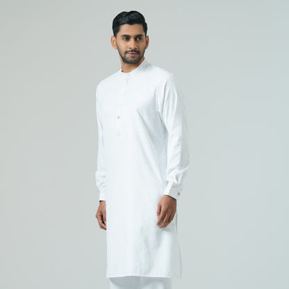 Mens White Basic Panjabi