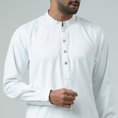 Mens White Basic Panjabi