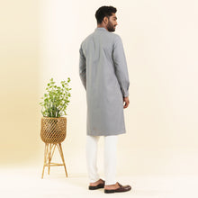 Load image into Gallery viewer, Mens Embroidery Panjabi- Steel Gray
