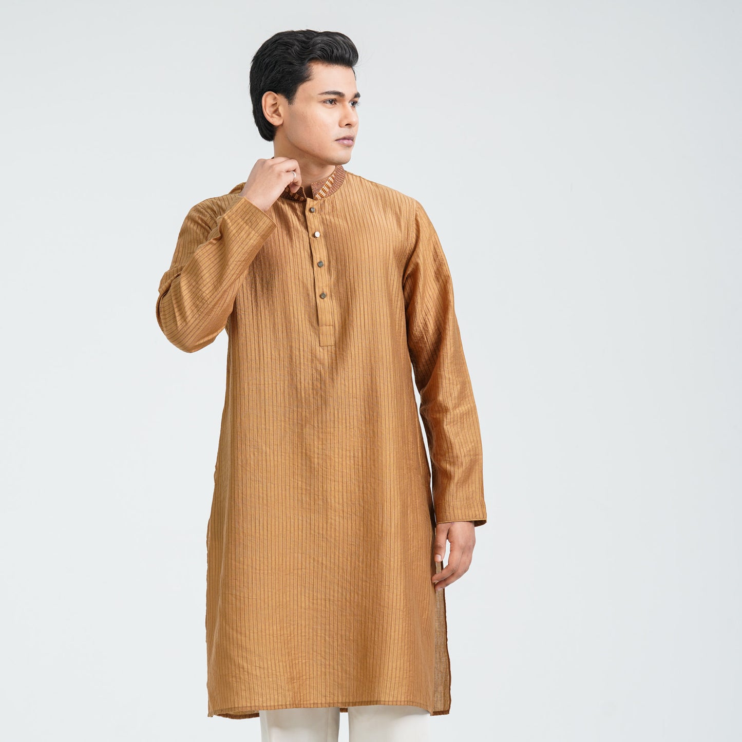 Men's Blended Mustard Panjabi