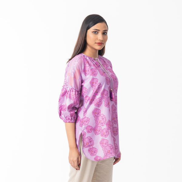 Womens Lavender Ethnic Top