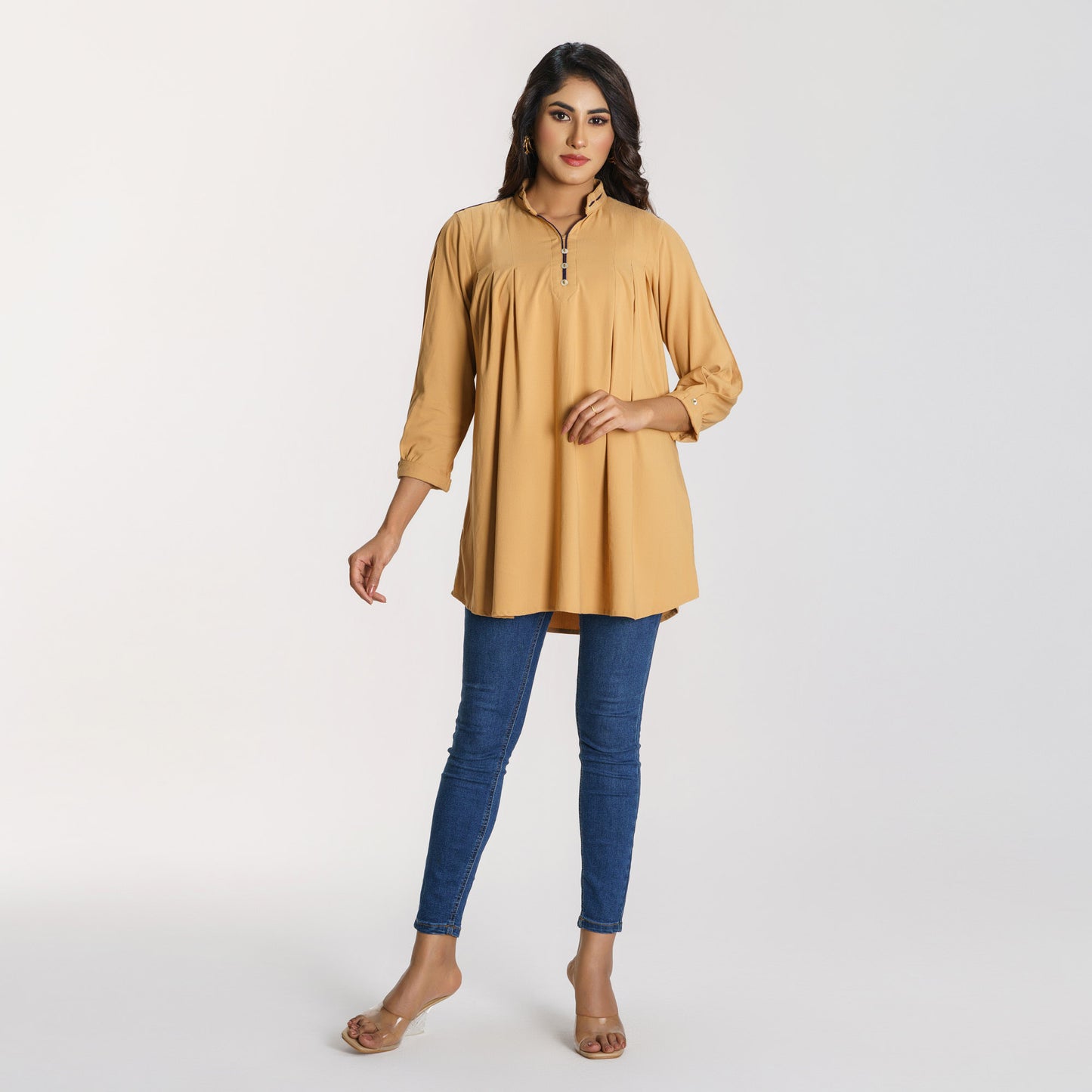 Womens Beige Workwear Top