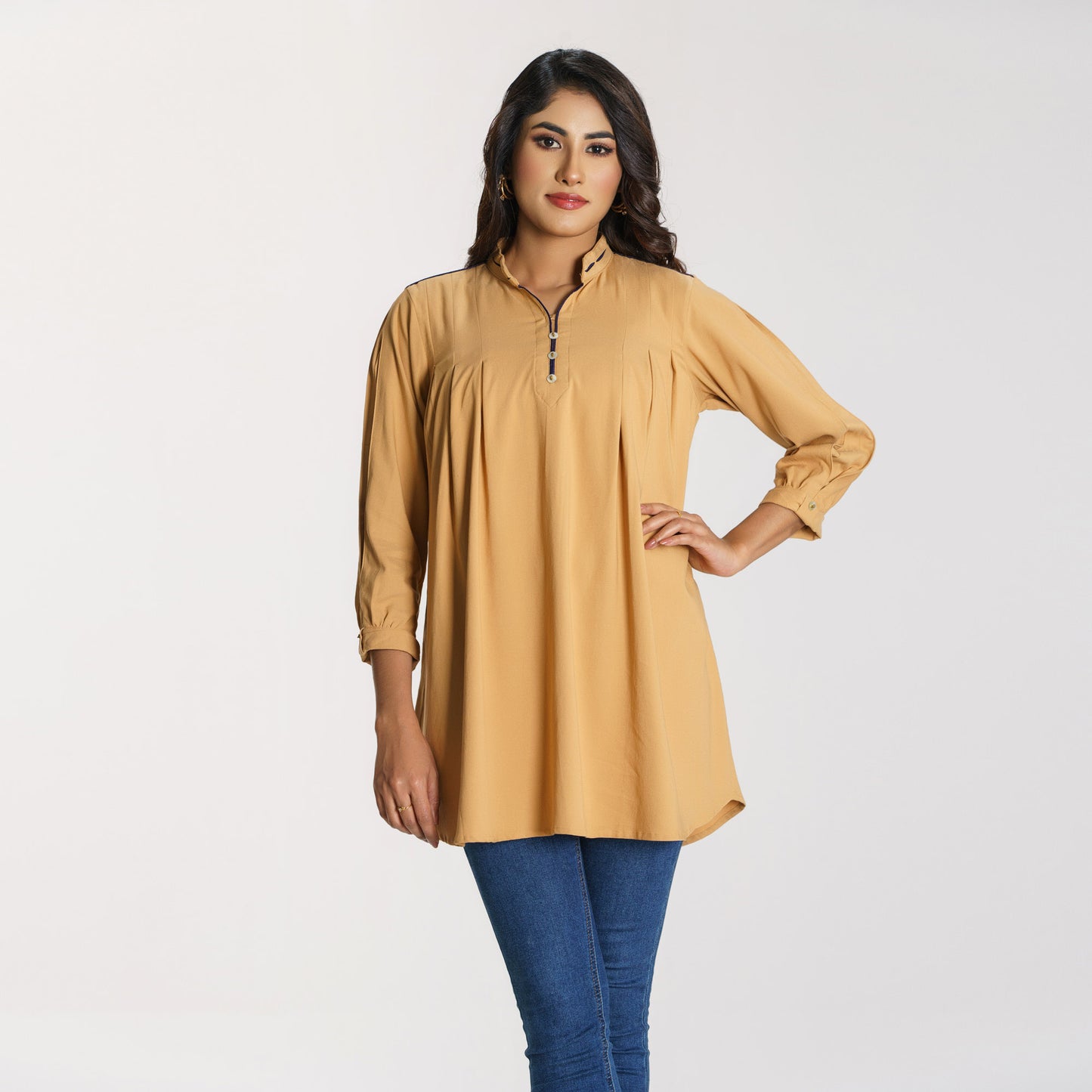 Womens Beige Workwear Top