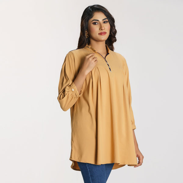 Women's Beige Workwear Top