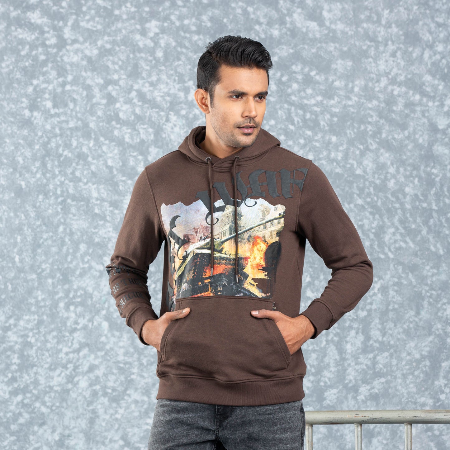 Mens Hoodie-Brown
