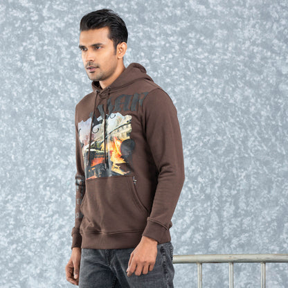 Mens Hoodie-Brown
