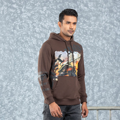 Mens Hoodie-Brown