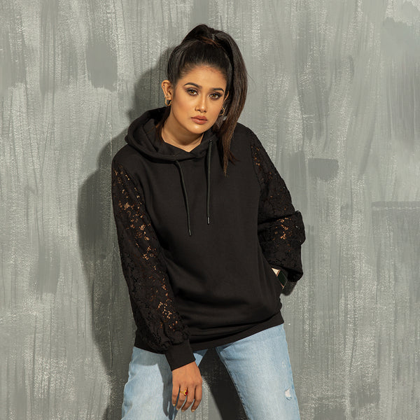LADIES HOODIE- BLACK