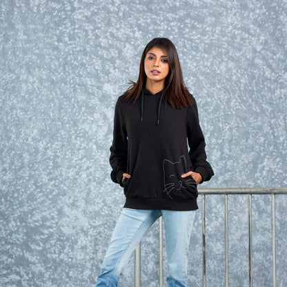 LADIES HOODIE- BLACK