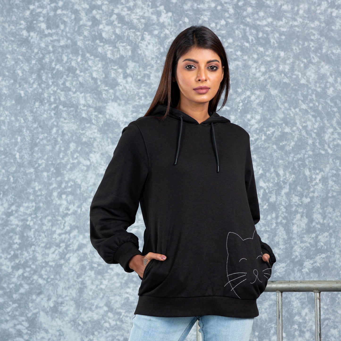 LADIES HOODIE- BLACK
