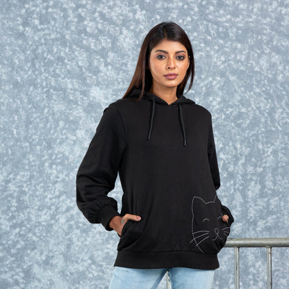 LADIES HOODIE- BLACK