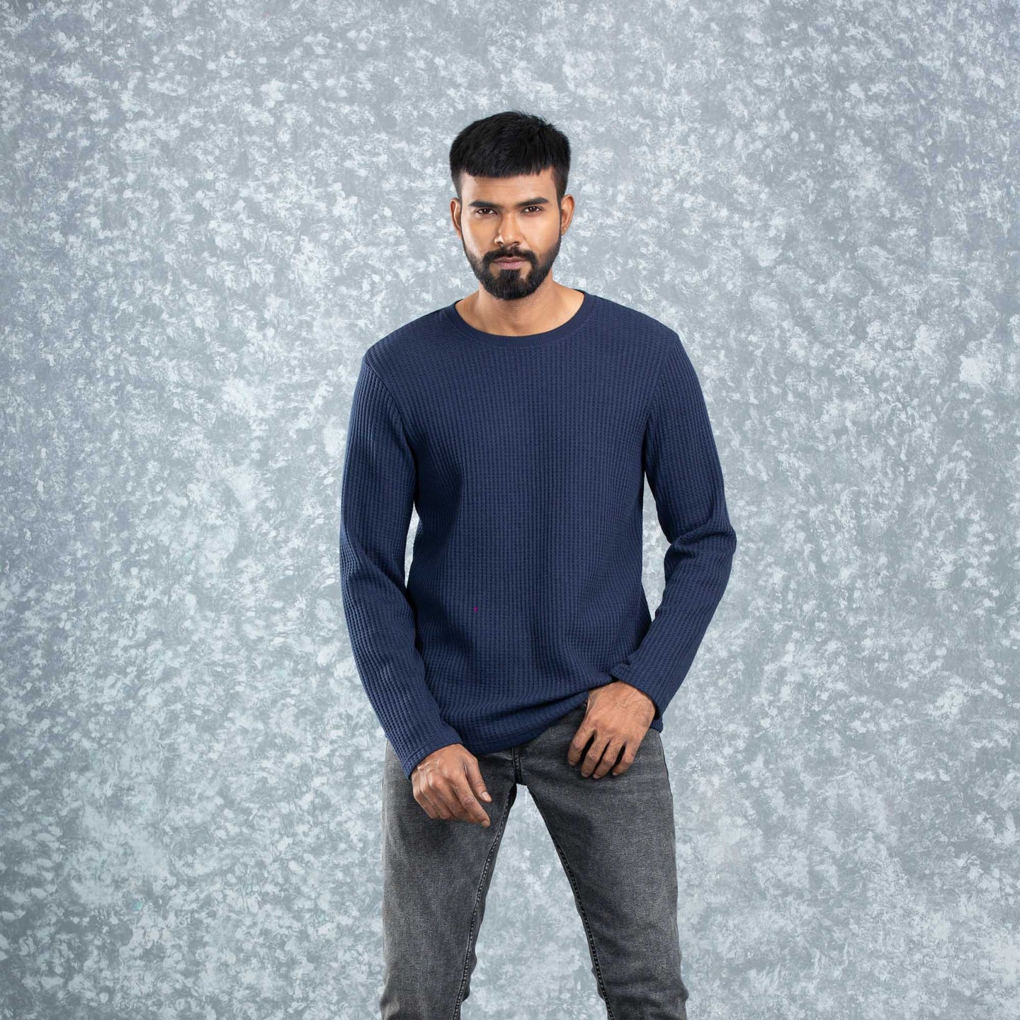 MENS L/S T-SHIRT-NAVY