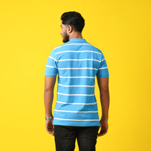 Load image into Gallery viewer, Men&#39;s Blue Striped Polo
