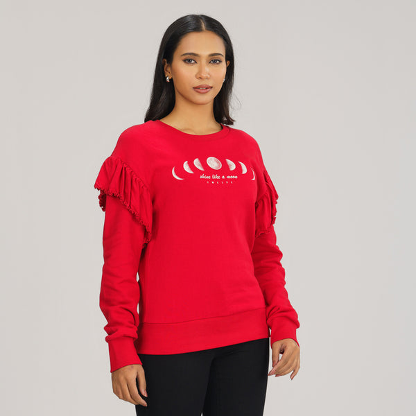 Womens Red Sweat T-Shirt