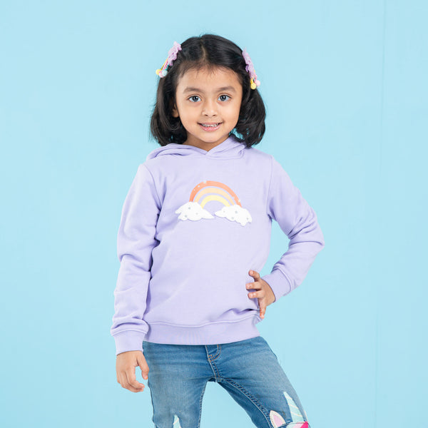 BABY GIRLS HOODIE-LAVENDER