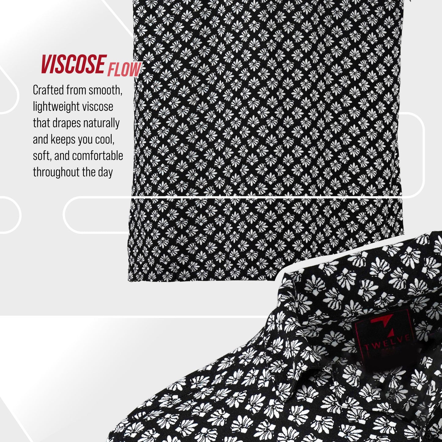 Mens Black Aop Casual Shirt