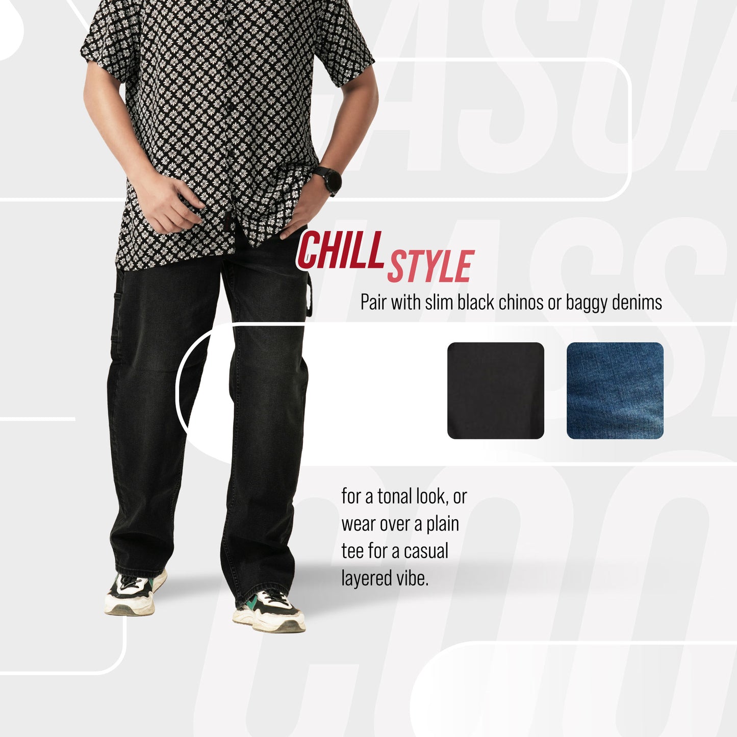 Mens Black Aop Casual Shirt