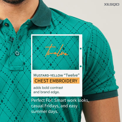 Mens Green Polo T-Shirt