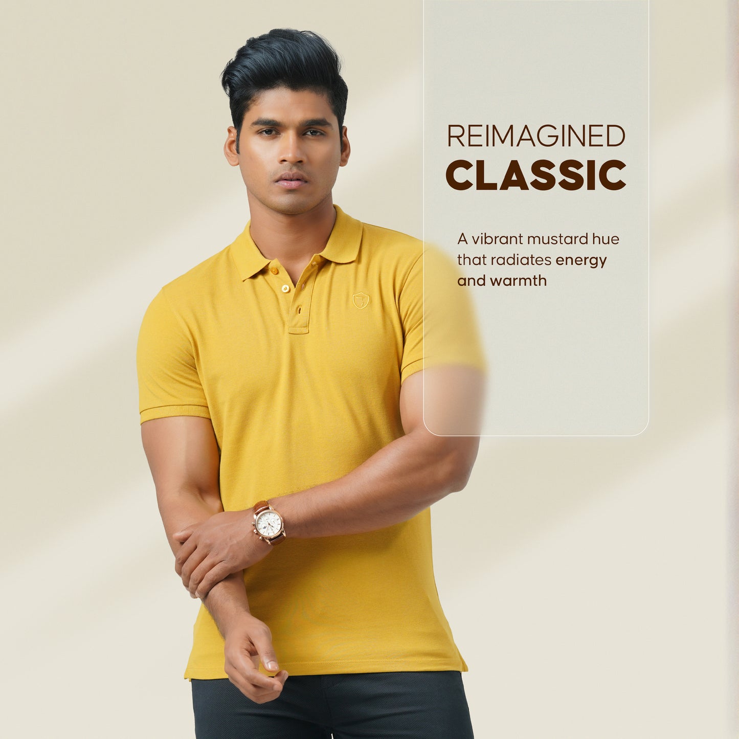 Mens Mustard Polo Shirt