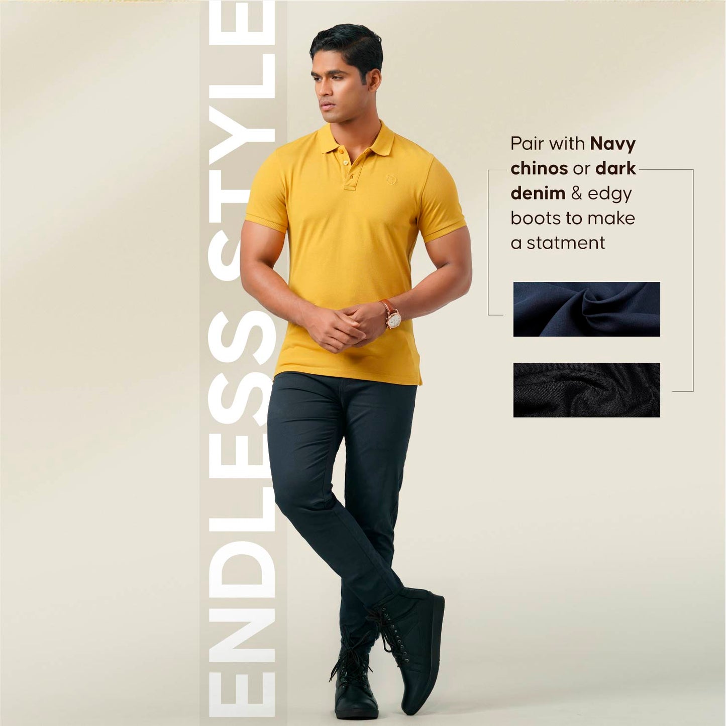Mens Mustard Polo Shirt