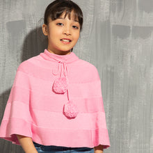 Load image into Gallery viewer, Girls Poncho- Pink
