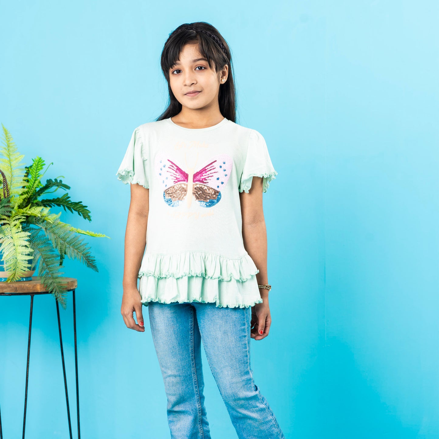 Girls' Aqua Graphic T-Shirt