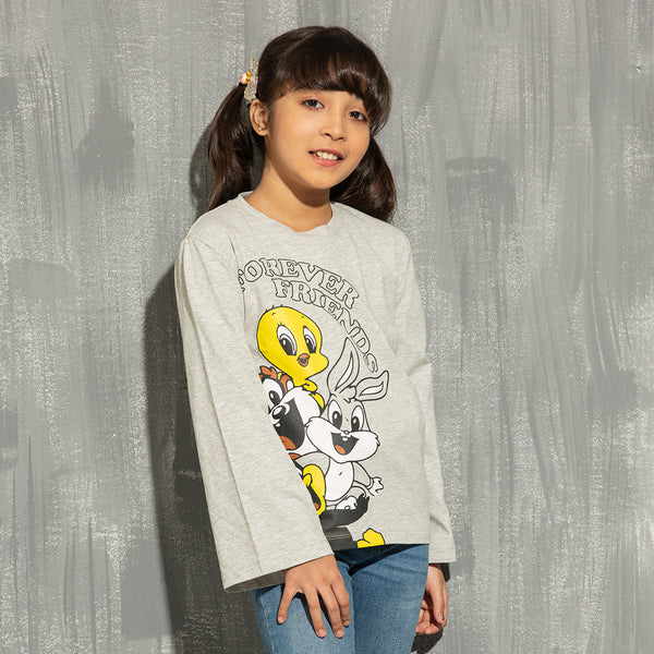 Girls L/S T-Shirt- Grey