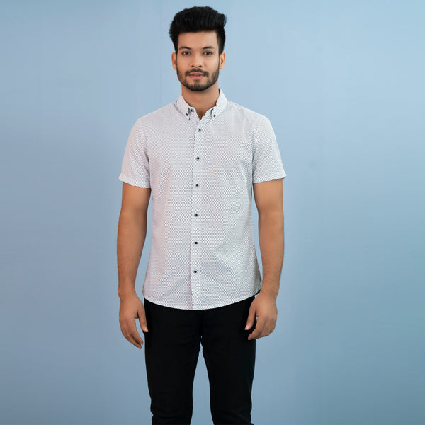 Mens Casual Shirt- Black White