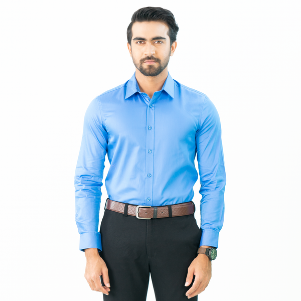 Mens Formal Shirt-Blue-1