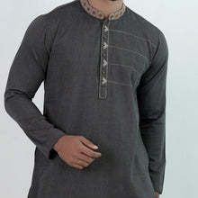 Load image into Gallery viewer, Mens Embroidery Panjabi- Dark Grey
