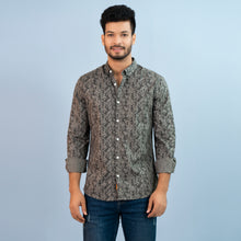Load image into Gallery viewer, Mens Casual Shirt- Grey And Forest Green
