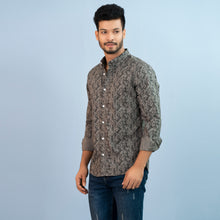 Load image into Gallery viewer, Mens Casual Shirt- Grey And Forest Green
