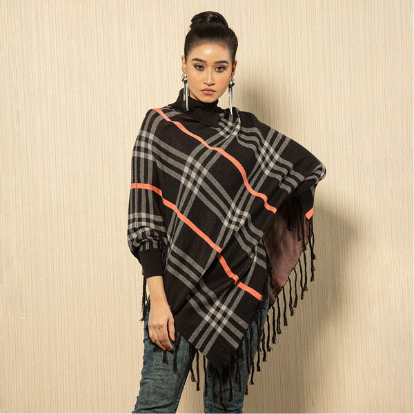 Ladies Poncho - Black